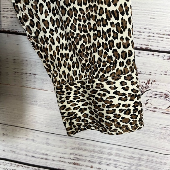 Talbots Brown Leopard Button Long Sleeve Shirt - Picture 3 of 11